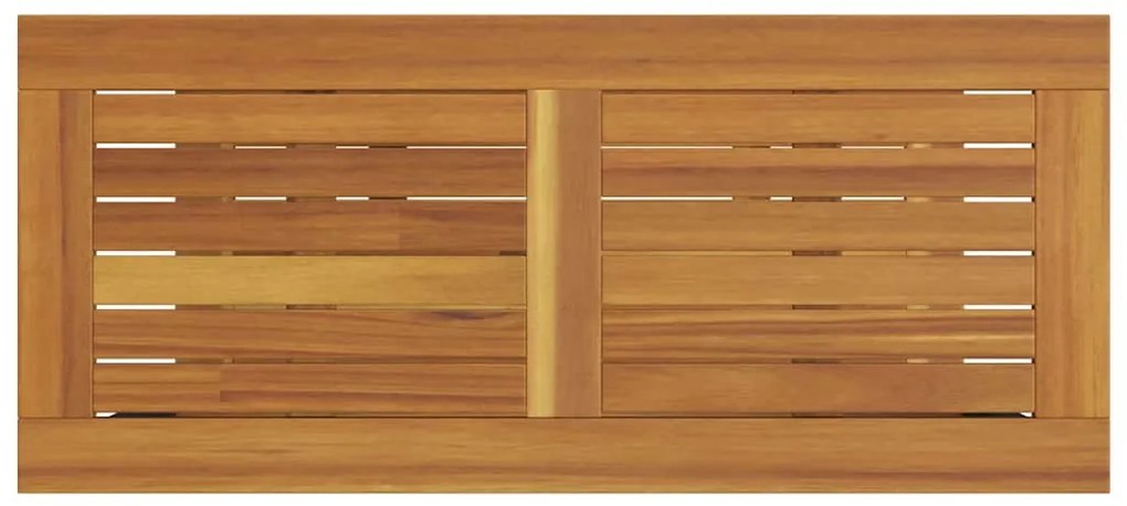 Mesa de Exterior Natural e Cinza 35x80x75 cm em Madeira Sólida e Aço
