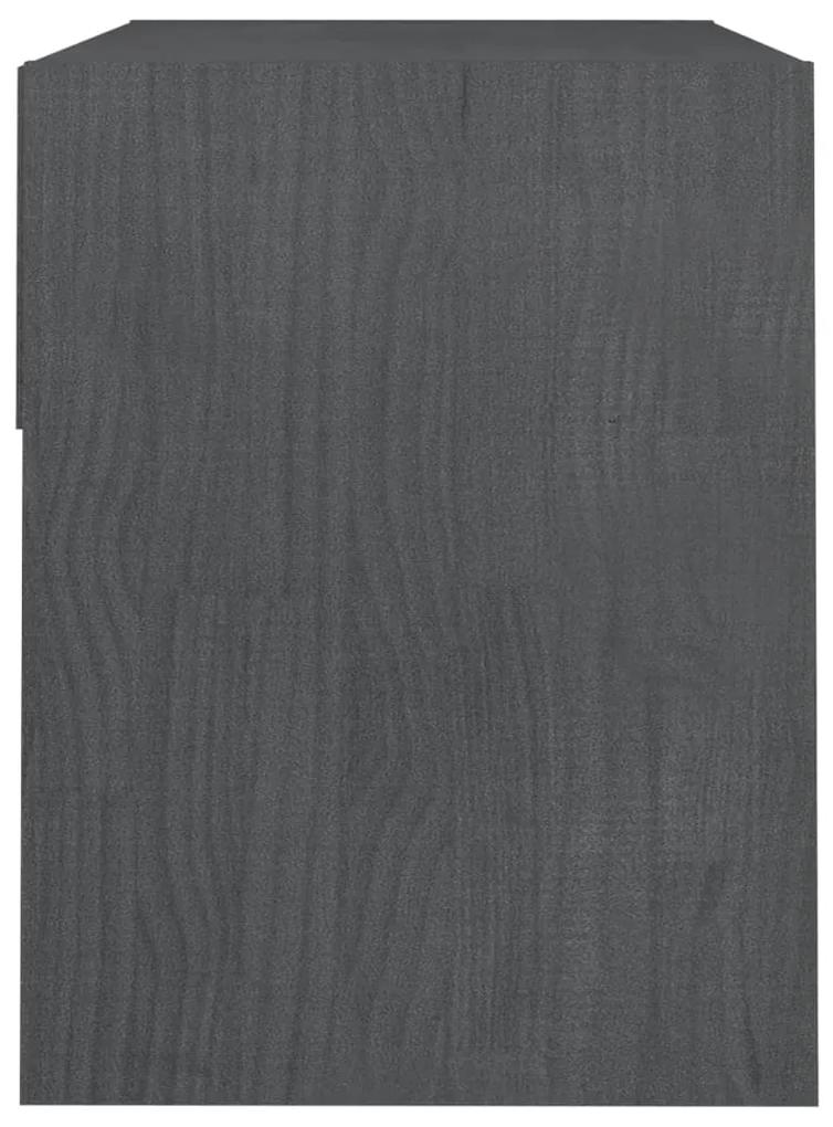 Mesa de cabeceira 40x31x40 cm pinho maciço cinzento