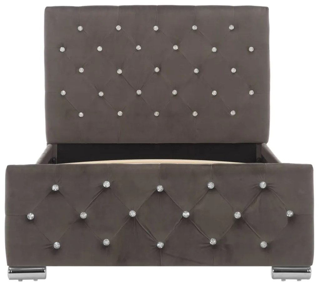 Estrutura de cama 90x200 cm veludo cinzento