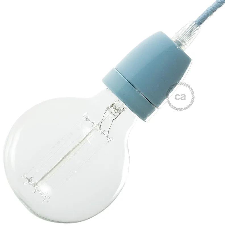Porcelain E27 lamp holder kit - Azul claro