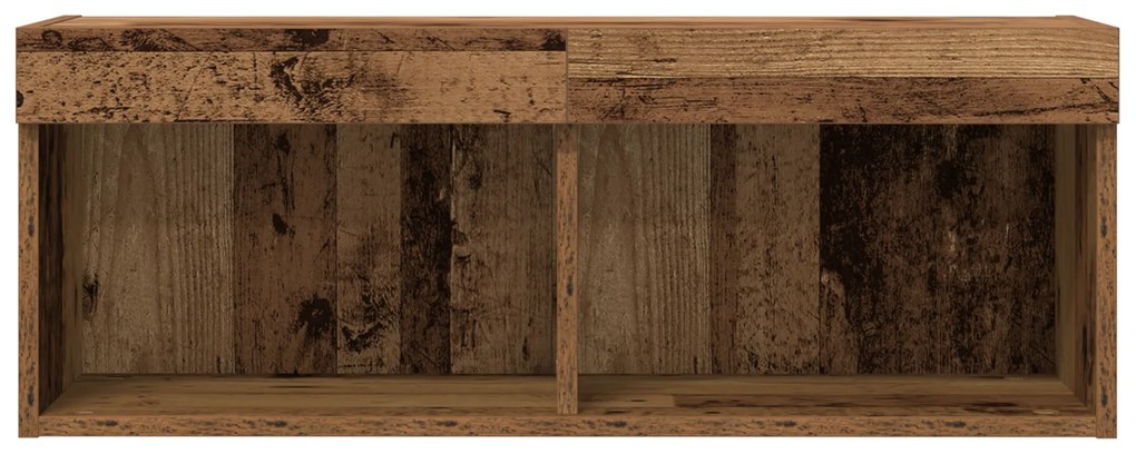 Armário de TV vidaXL com Luzes LED Madeira Antiga 80x30x30 cm