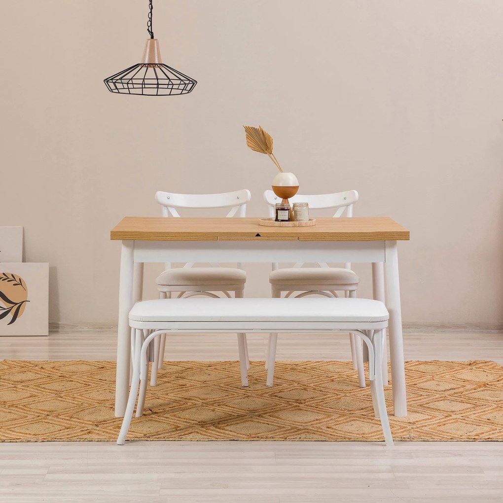 Conjunto de Mesa de Jantar Extensível e Cadeiras (4 Peças) Oliver – Br