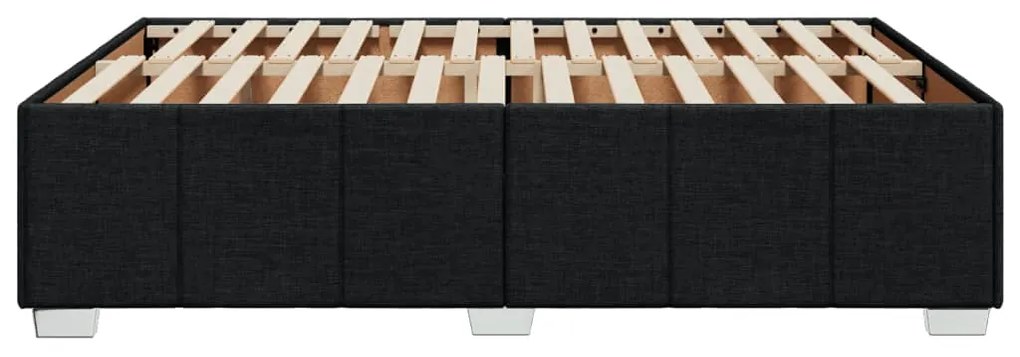 Estrutura de cama sem colchão 140x190 cm tecido preto