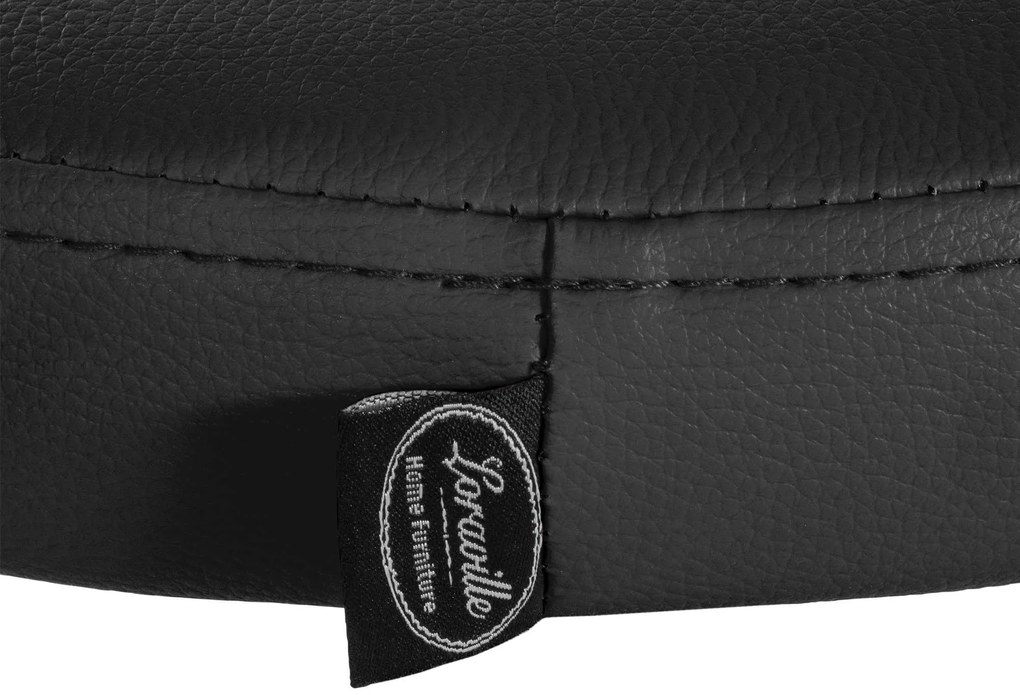 Banco de bar Ponte em couro sintético e com estrutura branca 38,5 x 60-81 x 38,5 cm Preto