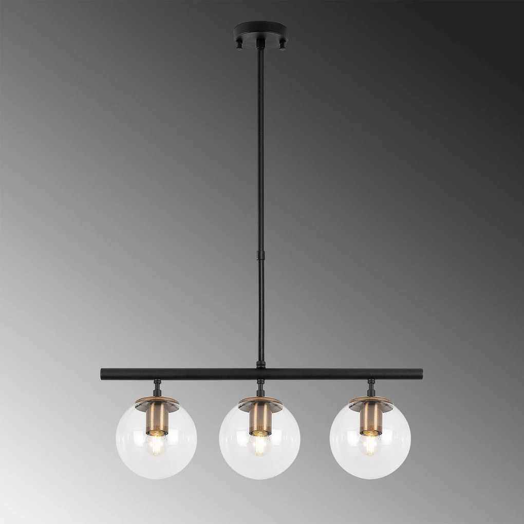 Candeeiro de Teto Atmaca – Preto Antigo – 60 x 15 cm
