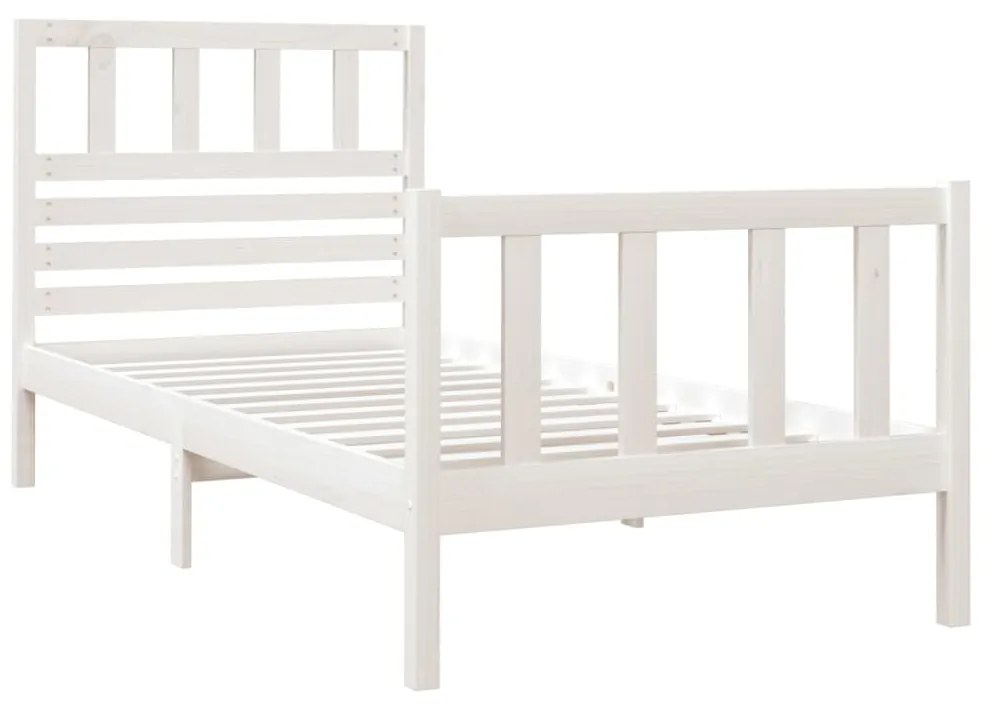 Estrutura cama pequena solteiro 75x190 cm madeira maciça branco