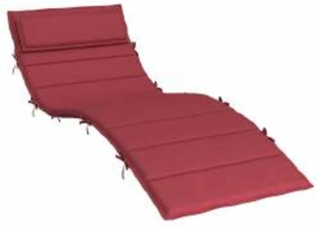 vidaXL Almofada para Espreguiçadeira Solar vermelho tinto