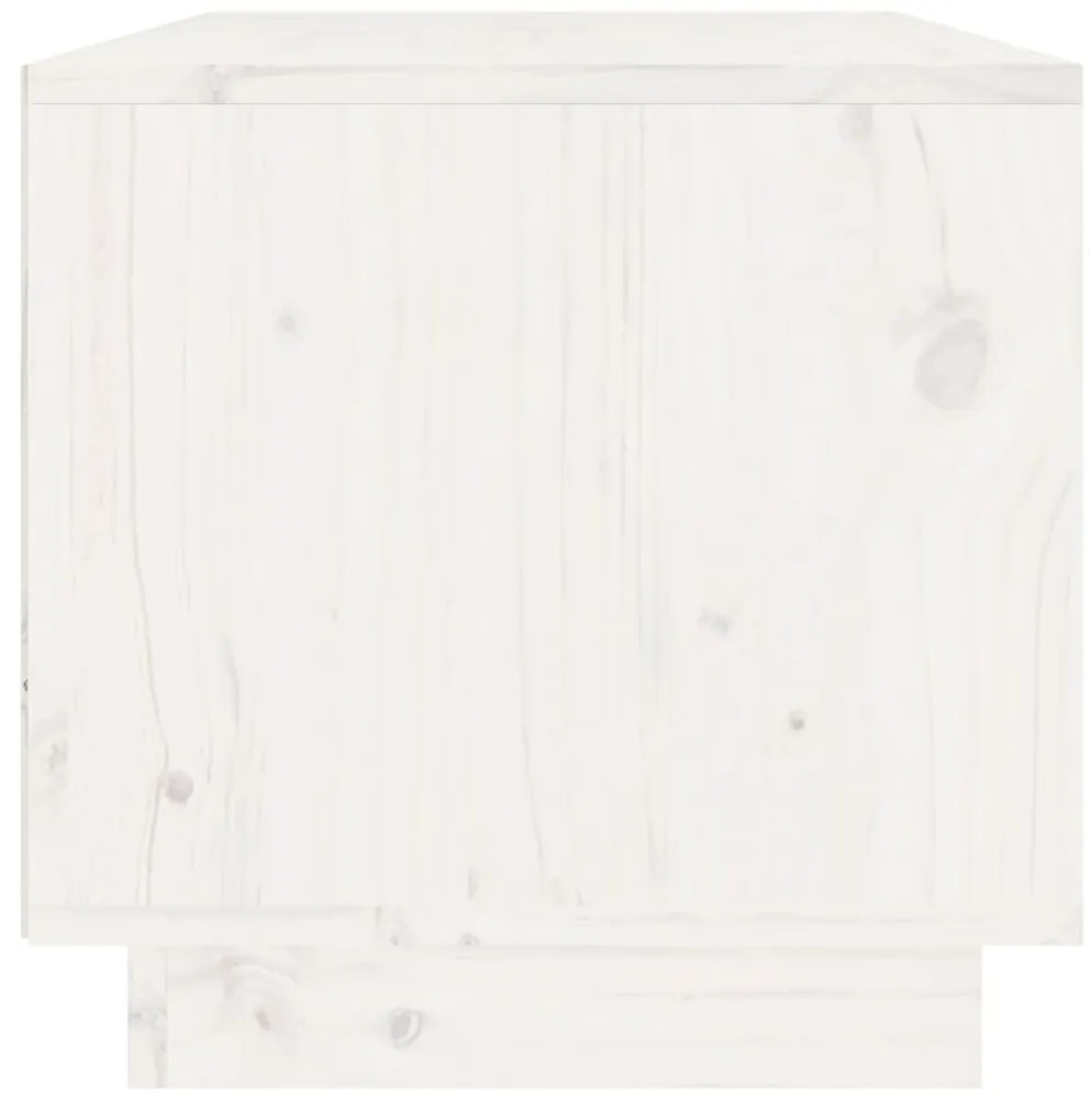 Móvel de TV 60x35x35 cm madeira de pinho maciça branco