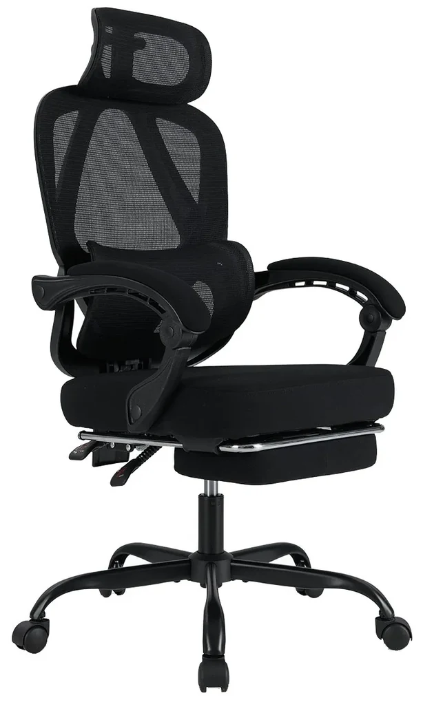 Cadeira de escritório ergonómica com apoio para os pés retrátil ...