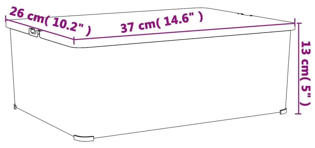Caixas de arrumação empilháveis 3 pcs 10 L plástico