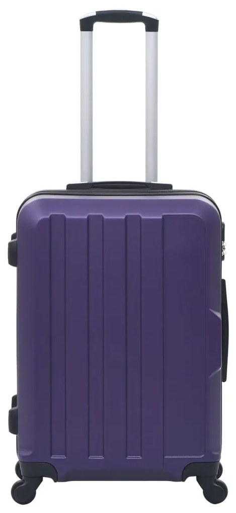Conjunto de tróleis estojo rígido 3 pcs ABS roxo