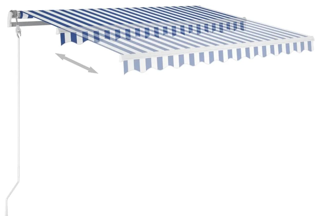 Toldo retrátil automático 300x250 cm azul e branco