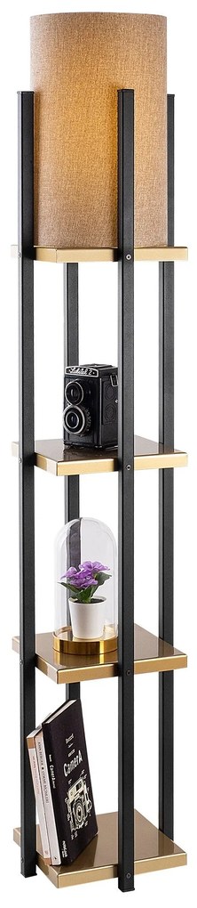 Candeeiro de Pé 7116 – Preto e Dourado – 25 x 25 x 130 cm
