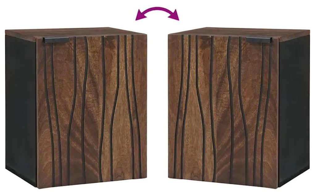 Armário de Banheiro Suspenso – 38x33.5x48 cm Madeira Sólida e Madeira