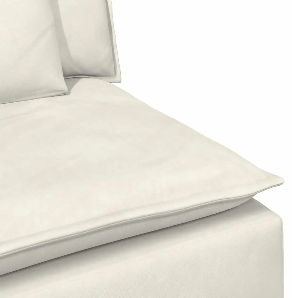 Sofá modular com almofadas creme