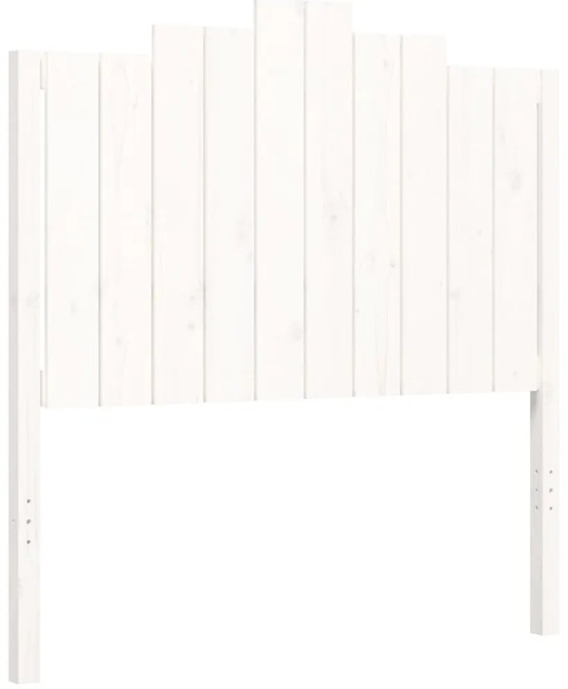Estrutura de cama com cabeceira 100x200cm madeira maciça branco