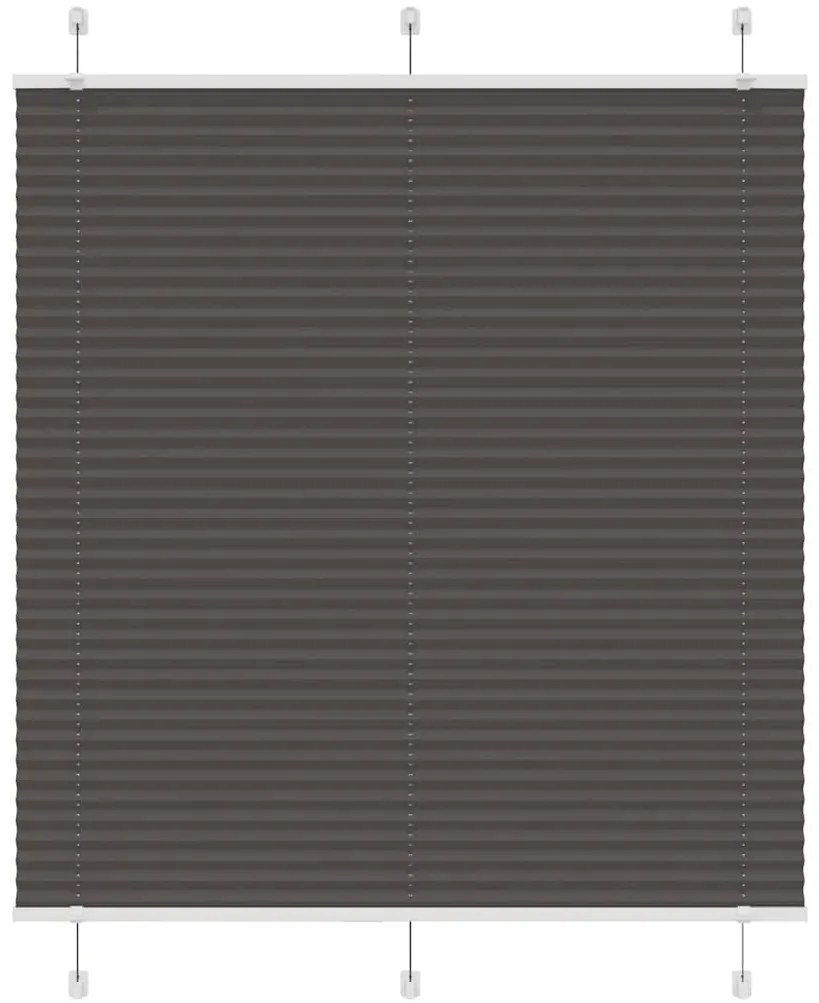 Preto Plissada Cega 120x100 cm Largura Tecido 119,4cm Poliéster