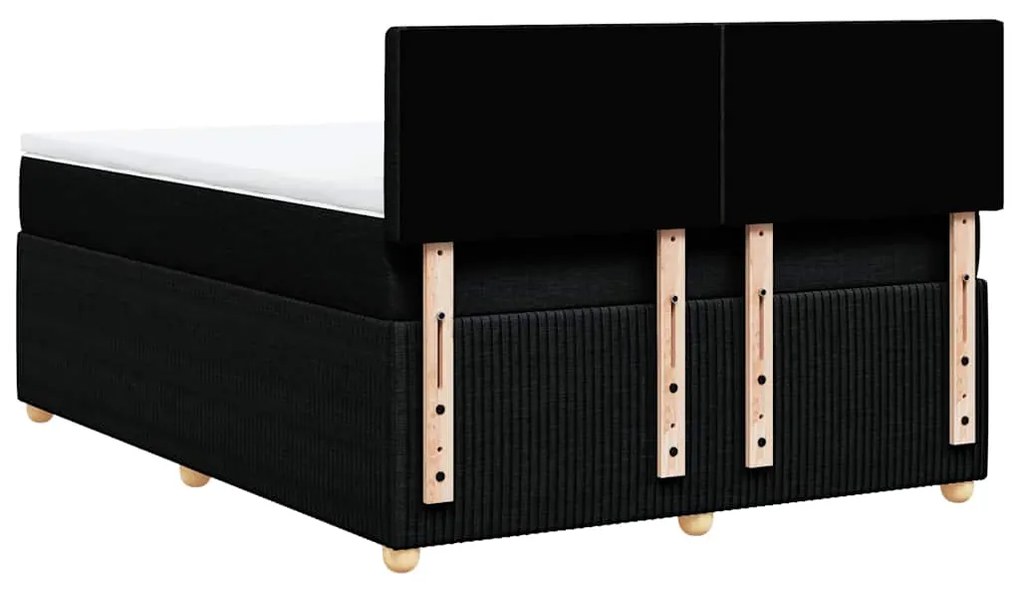 Cama com molas/colchão 140x200 cm tecido preto