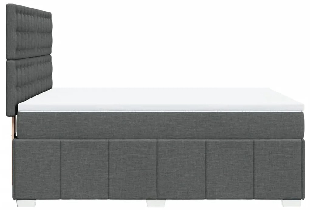 Cama com molas/colchão 140x190 cm tecido cinzento-escuro