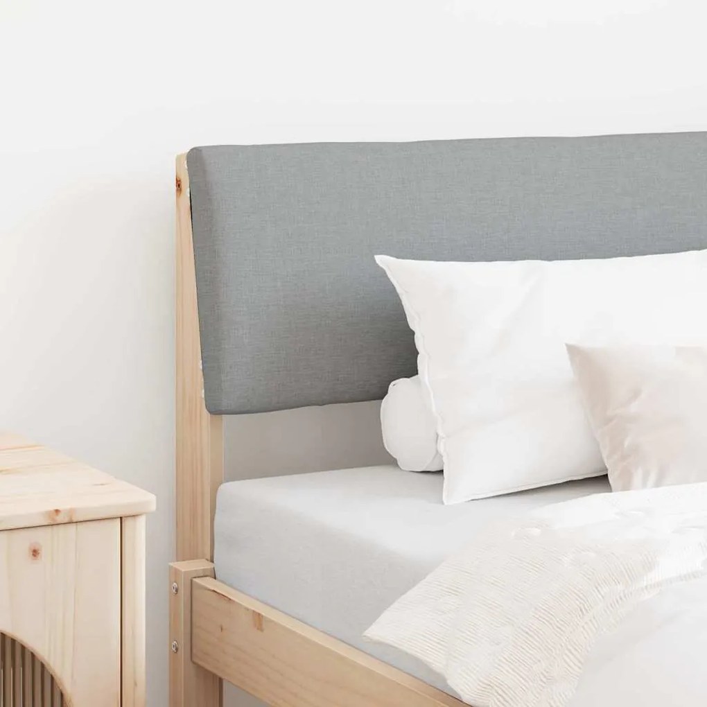 vidaXL Cabeceira estofada Cinzento-claro 90 cm