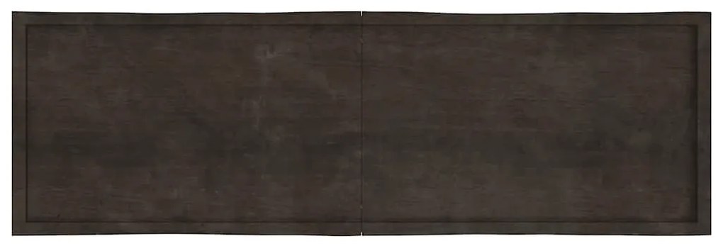 Tampo de mesa com bordas vivas maciço tratado castanho-escuro