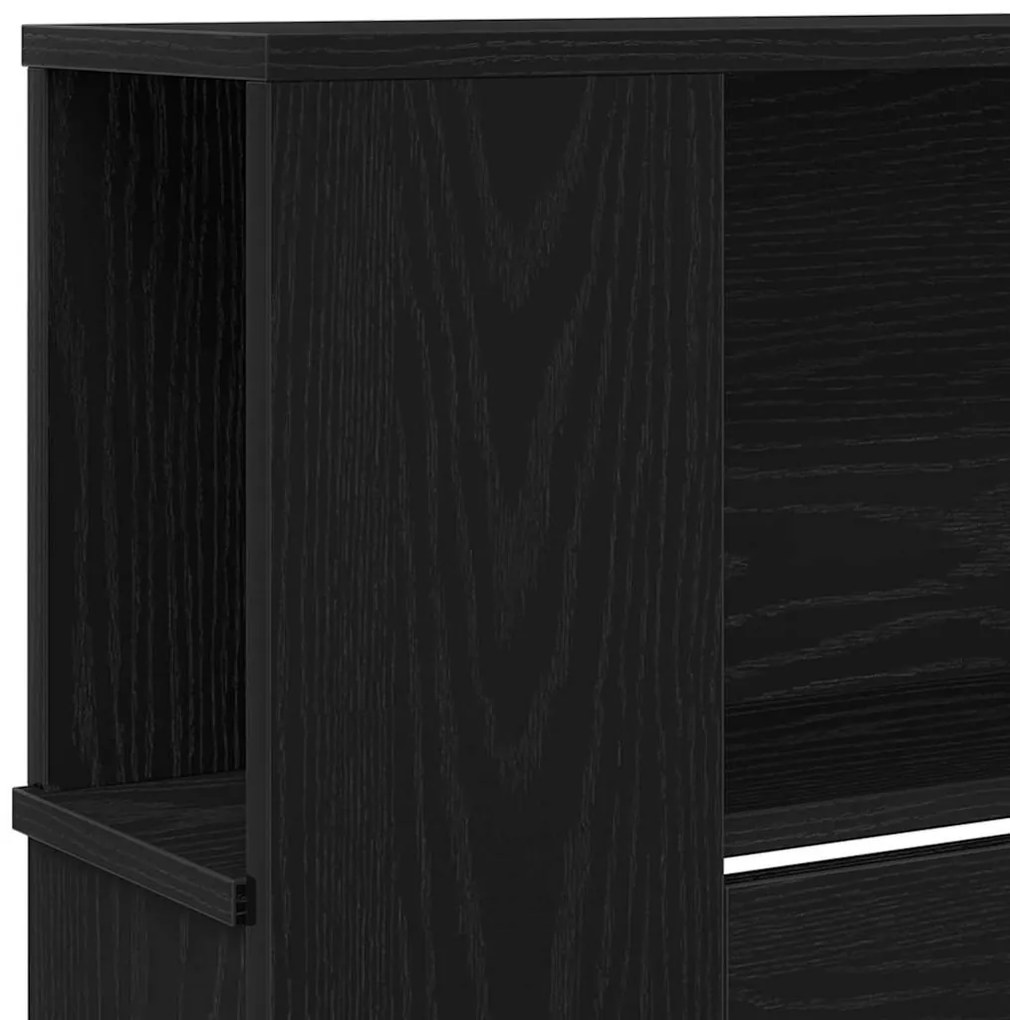 Cabeceira Cabinet vidaXL Preto Carvalho 220x18,5x104,5 cm