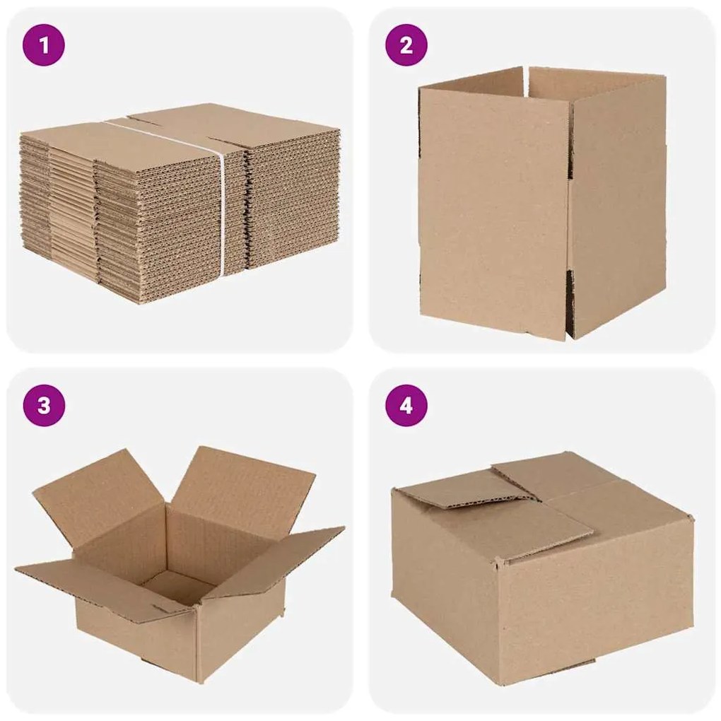 Caixa Dobrável 50 pcs 15x15x8 cm Papelão