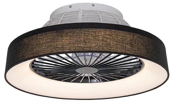 Ventilador de teto preto incl. LED com controle remoto - Emily Moderno