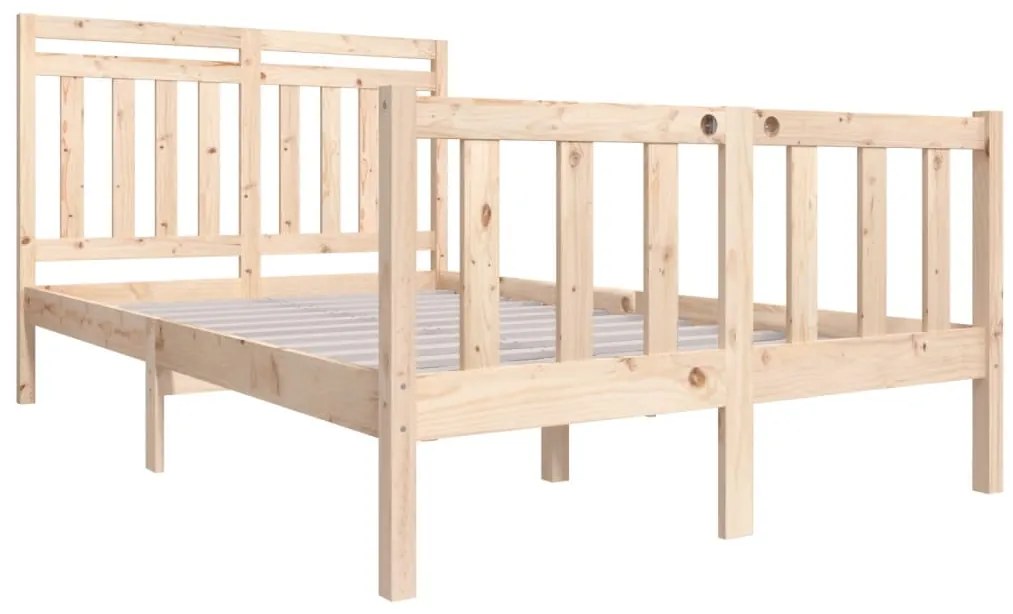 Estrutura de cama casal 135x190 cm madeira maciça