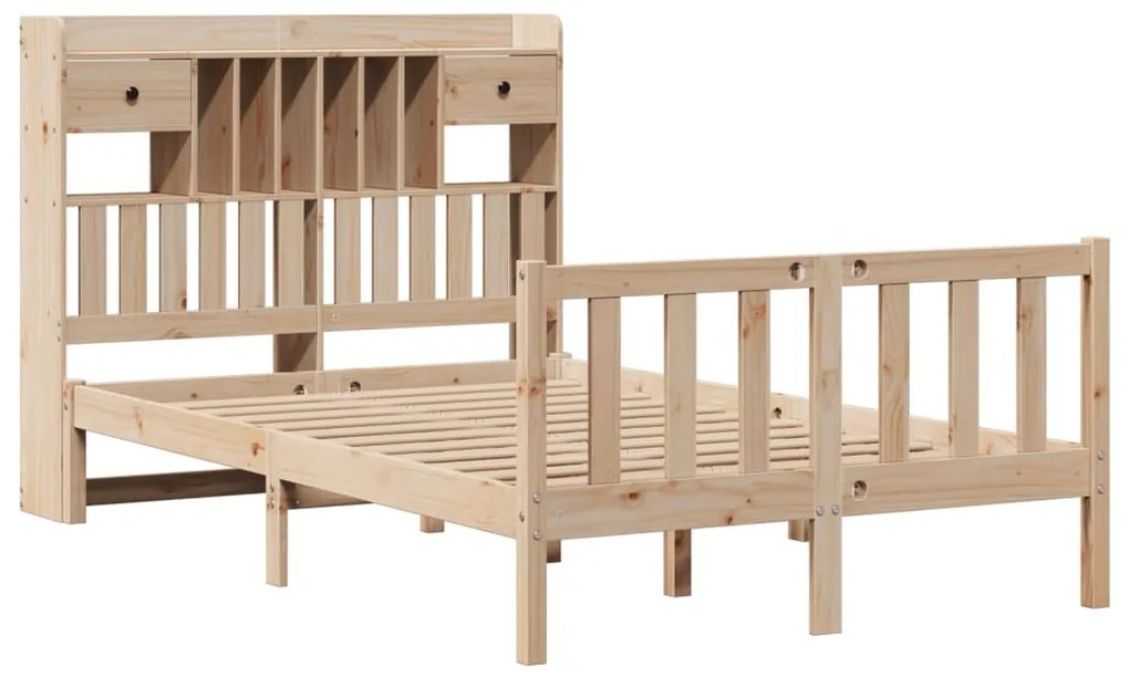 Cama com estante sem colchão 135x190 cm pinho maciço