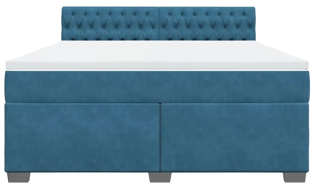 Cama com molas/colchão 180x200 cm veludo azul