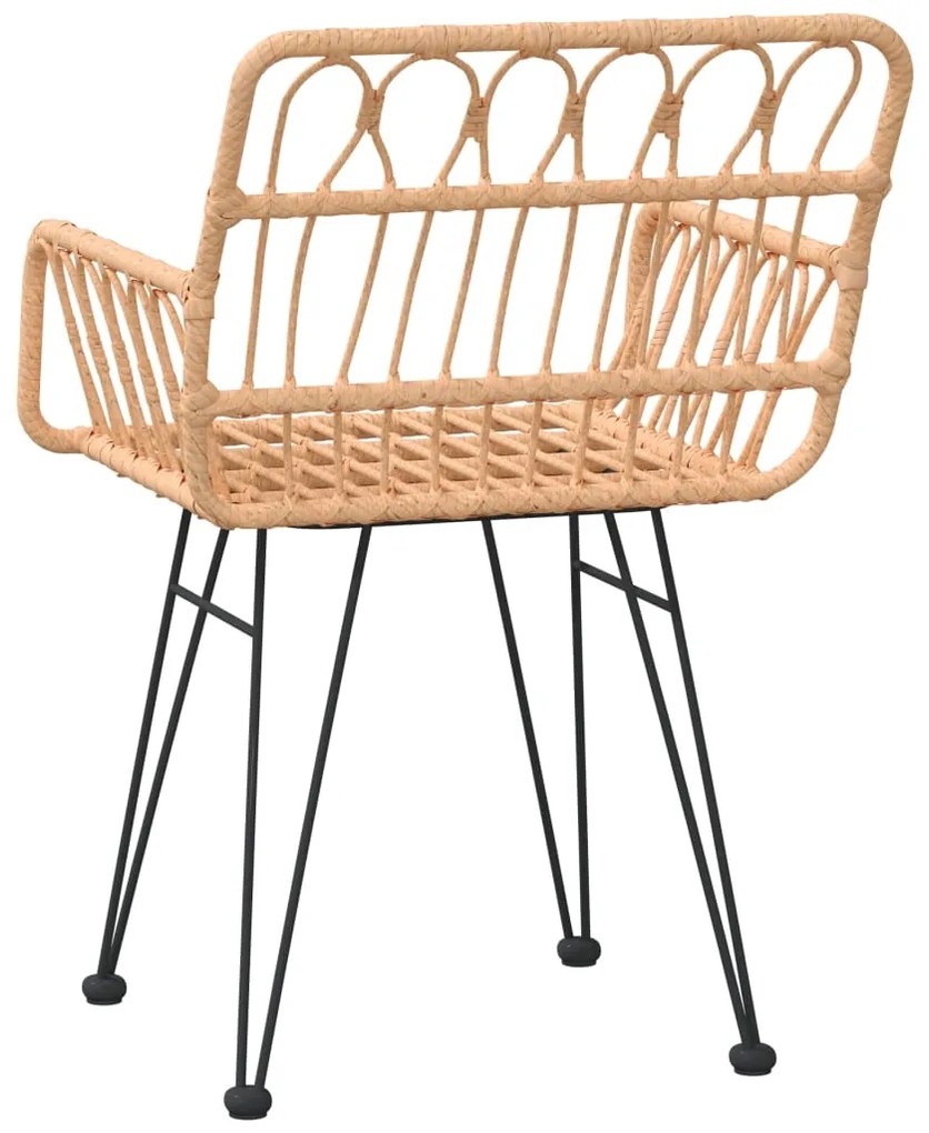 Cadeiras de jardim c/ apoio de braços 2 pcs 56x64x80 cm vime PE