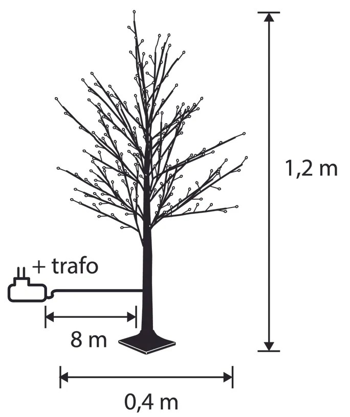 Candeeiro de pé de Natal Árvore castanho 120cm incl. LED com temporizador IP44 - Ki