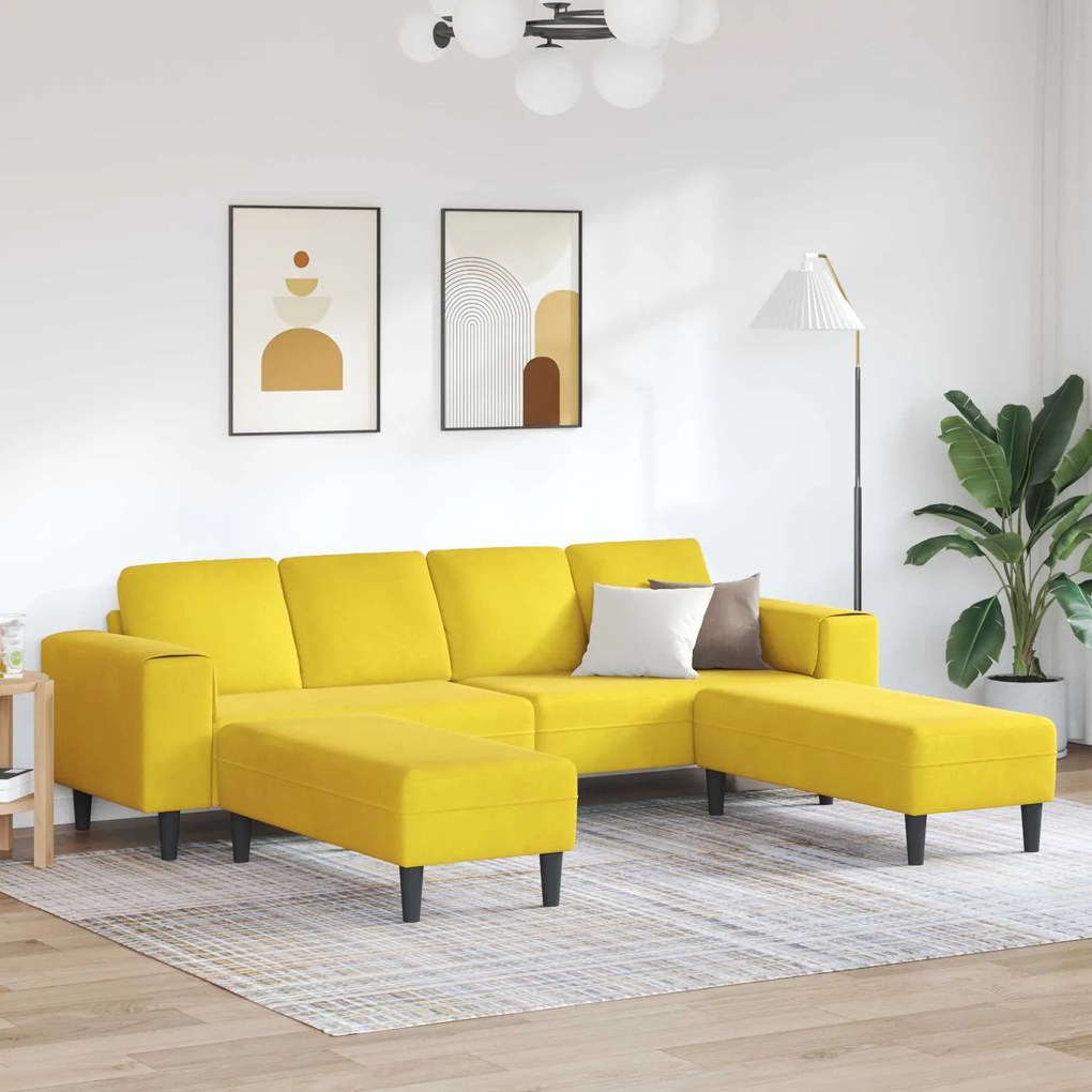 vidaXL Sofá de Sala de Estar 3 pcs Amarelo