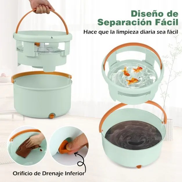 Conjunto de esfregona e balde com escorredor para pisos lisos com 8 panos de microfibra laváveis, esfregona para limpar paredes, mãos livres, verde