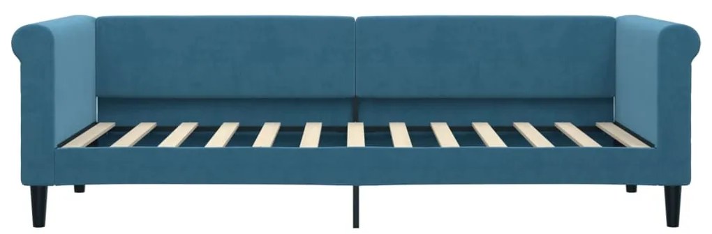 Sofá-cama com gavetão 80x200 cm veludo azul