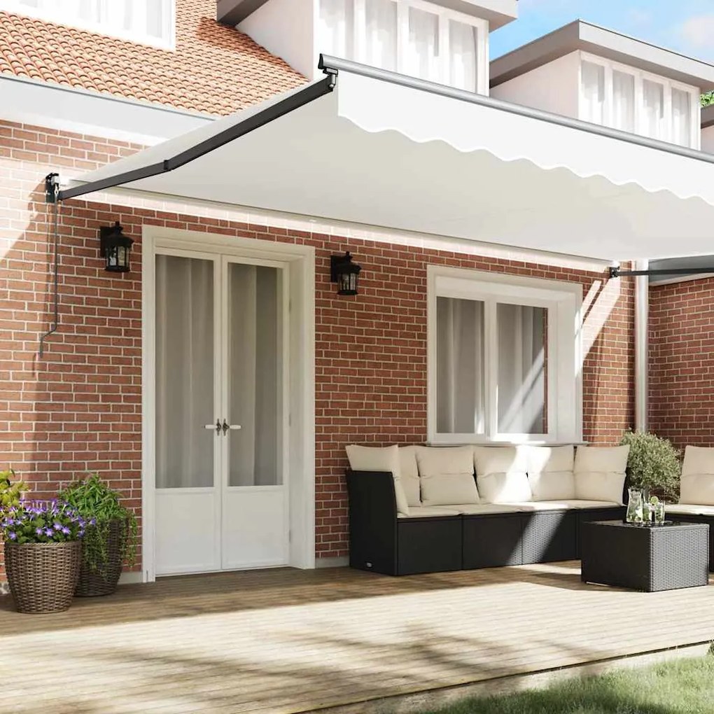 Toldo Retrátil Manual vidaXL Branco 500x300 cm