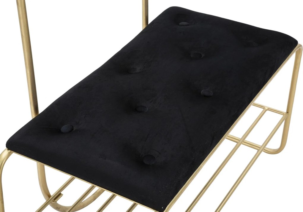 BANCO COM CABIDES 80X38,5X180 CM DOURADO E PRETO