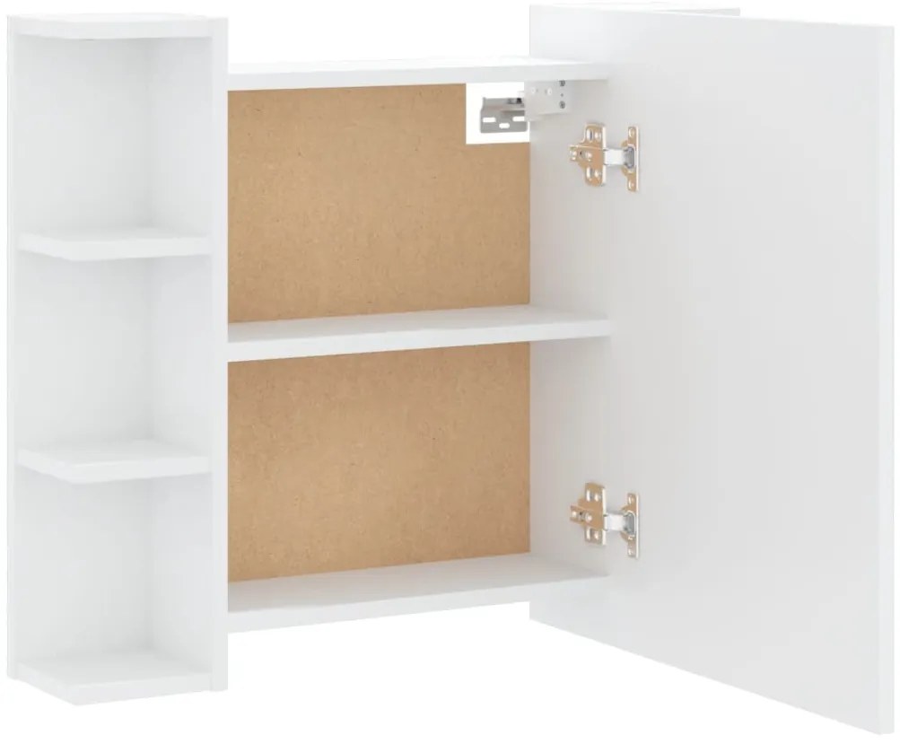 Armário espelhado com luzes LED 70x16,5x60 cm branco