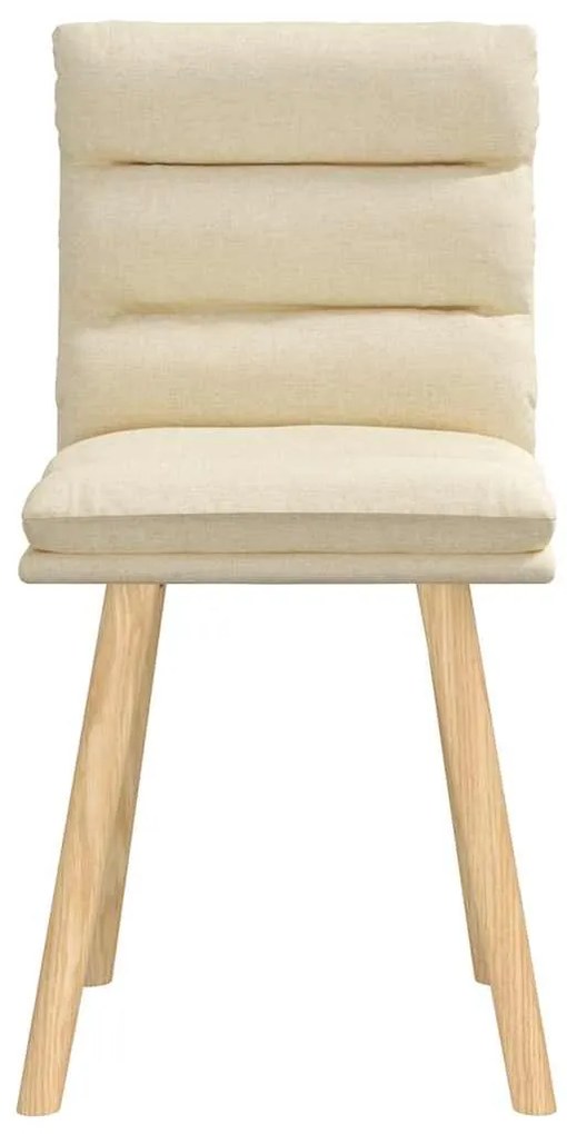 Cadeiras de jantar 2 pcs tecido cor creme