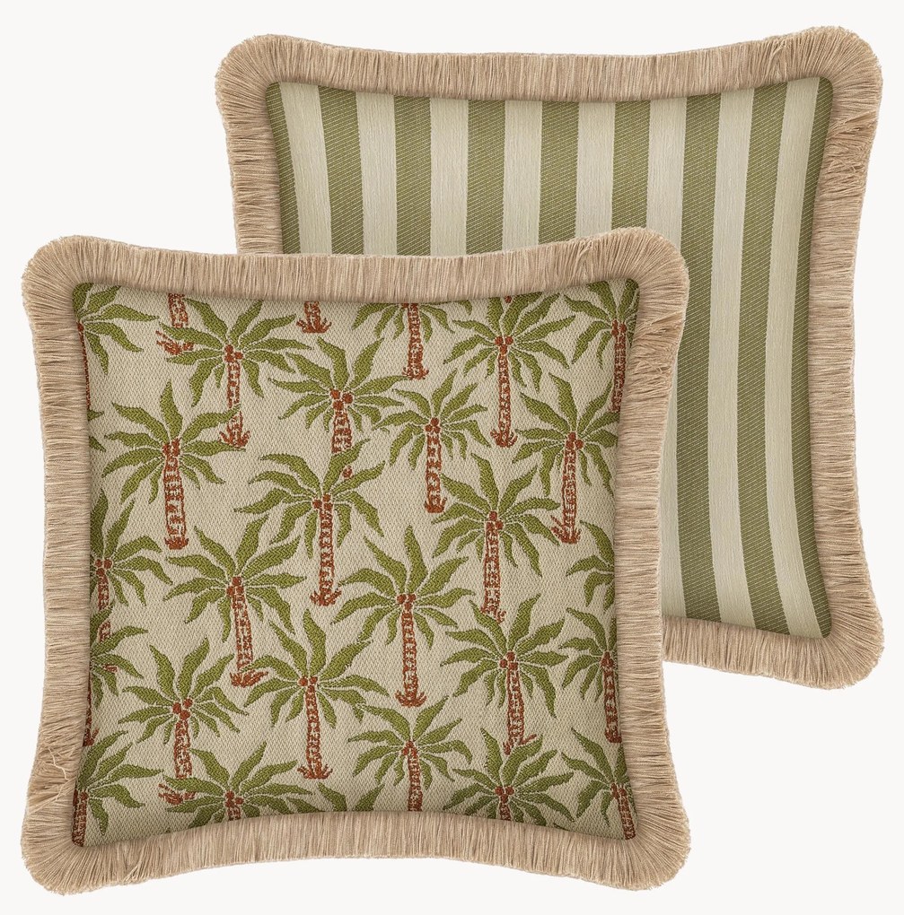 Almofada reversível artesanal para exterior Laura