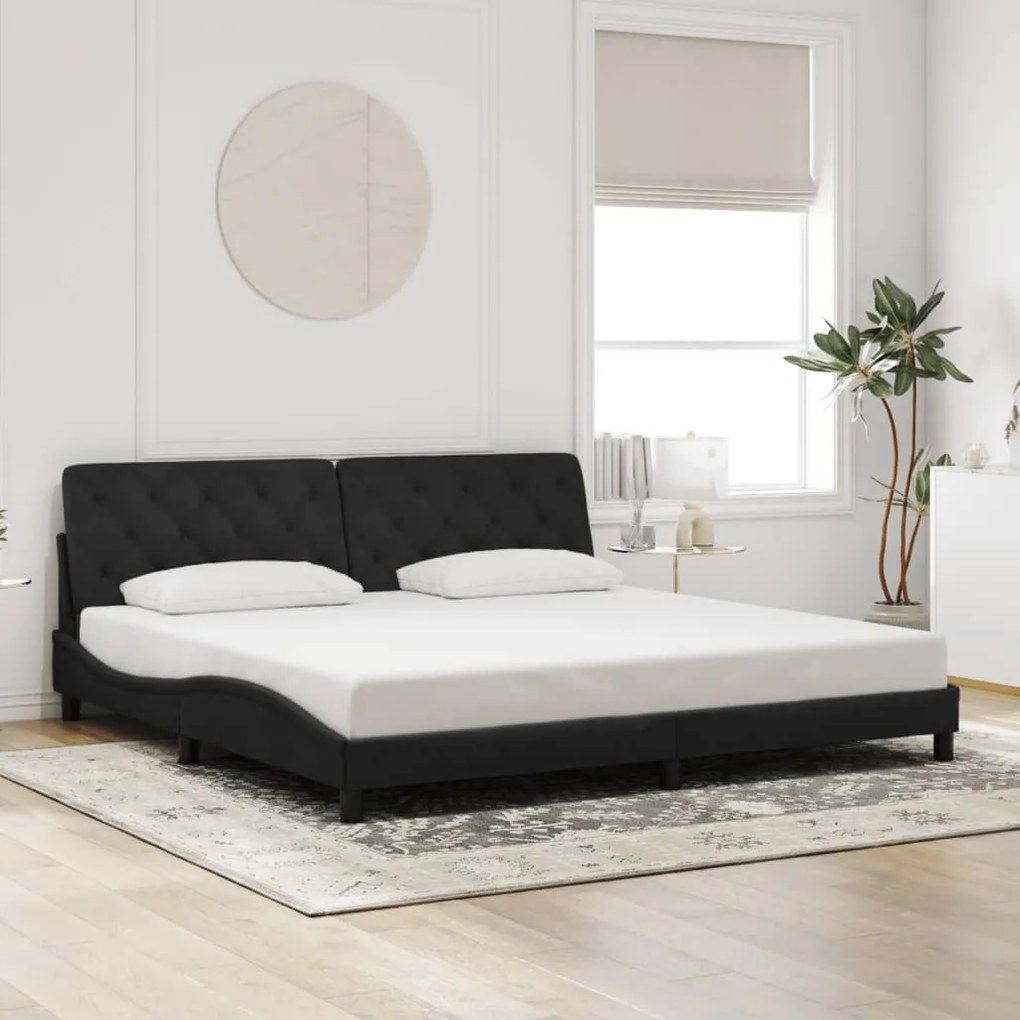 vidaXL Estrutura de cama sem colchão 200x200 cm veludo preto