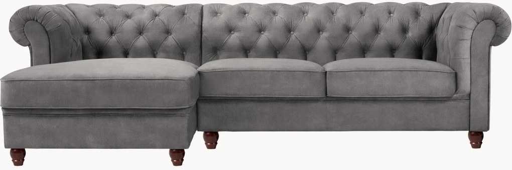 Sofá de canto em veludo Phoebe (4 lugares)