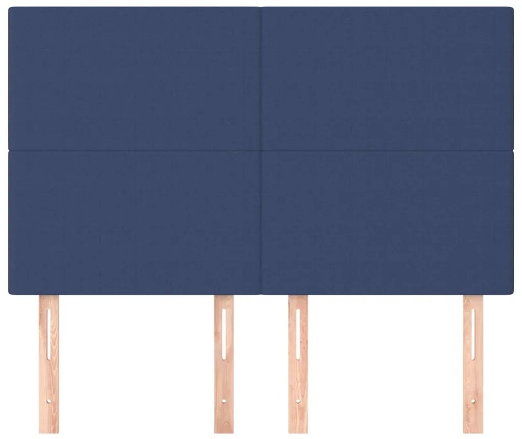 Cabeceira de cama 4 pcs tecido 72x5x78/88 cm azul