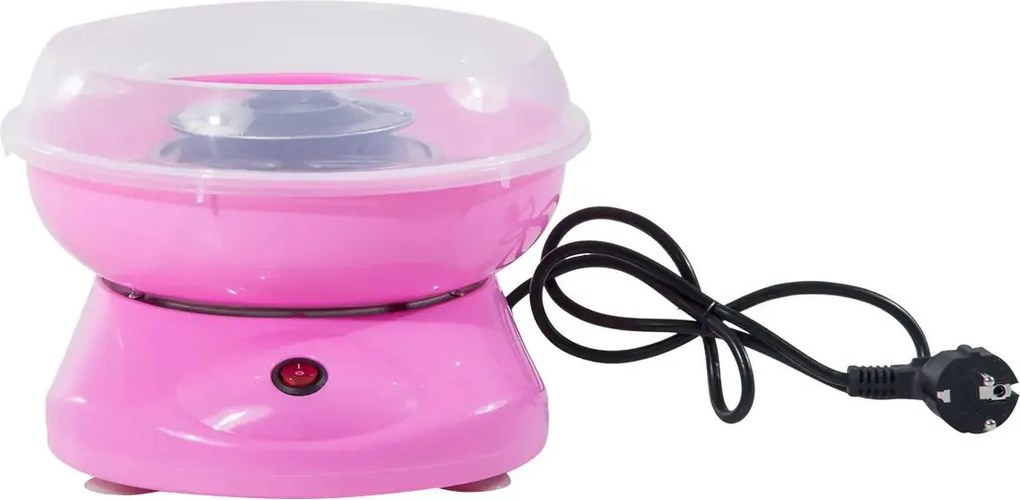 Máquina de Algodão Doce Potência 450W-550W Doce com Colher Medidora e 10 Palitos de Bambu 27x26x18cm Rosa