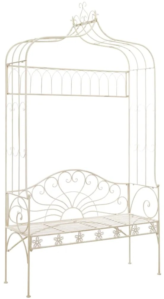 vidaXL Banco de jardim 122 cm ferro branco antigo