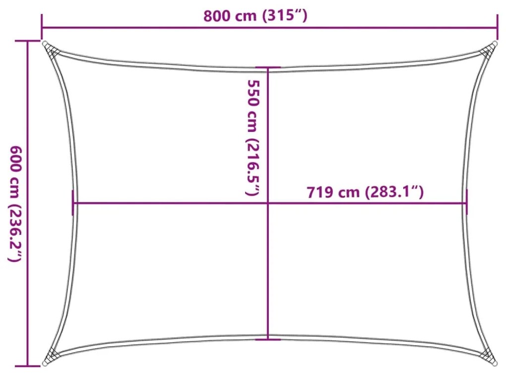 Para-sol estilo vela 160 g/m² 6x8 m PEAD verde-claro