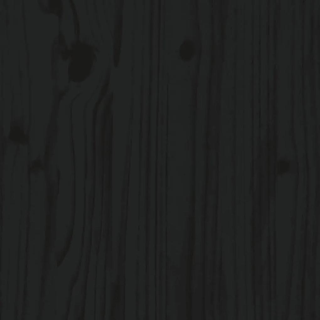 Cama de paletes de casal 135x190 cm pinho maciço preto