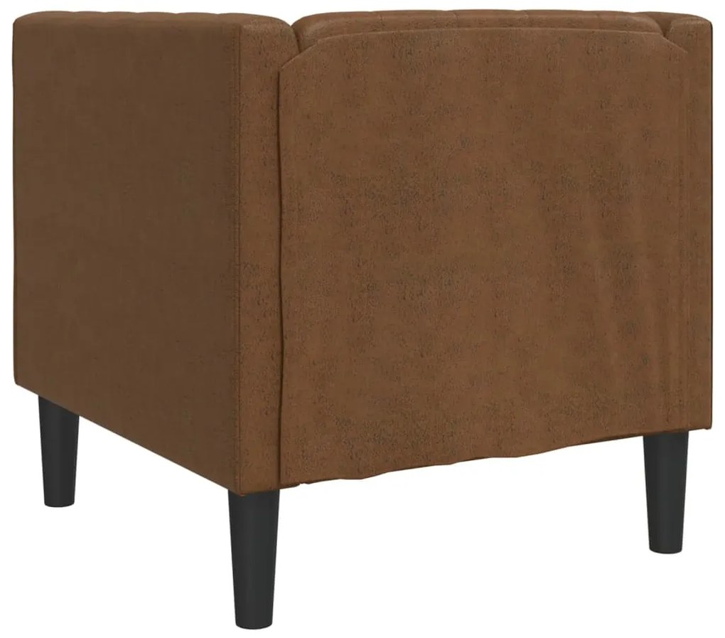 Sofá chesterfield camurça artificial castanho