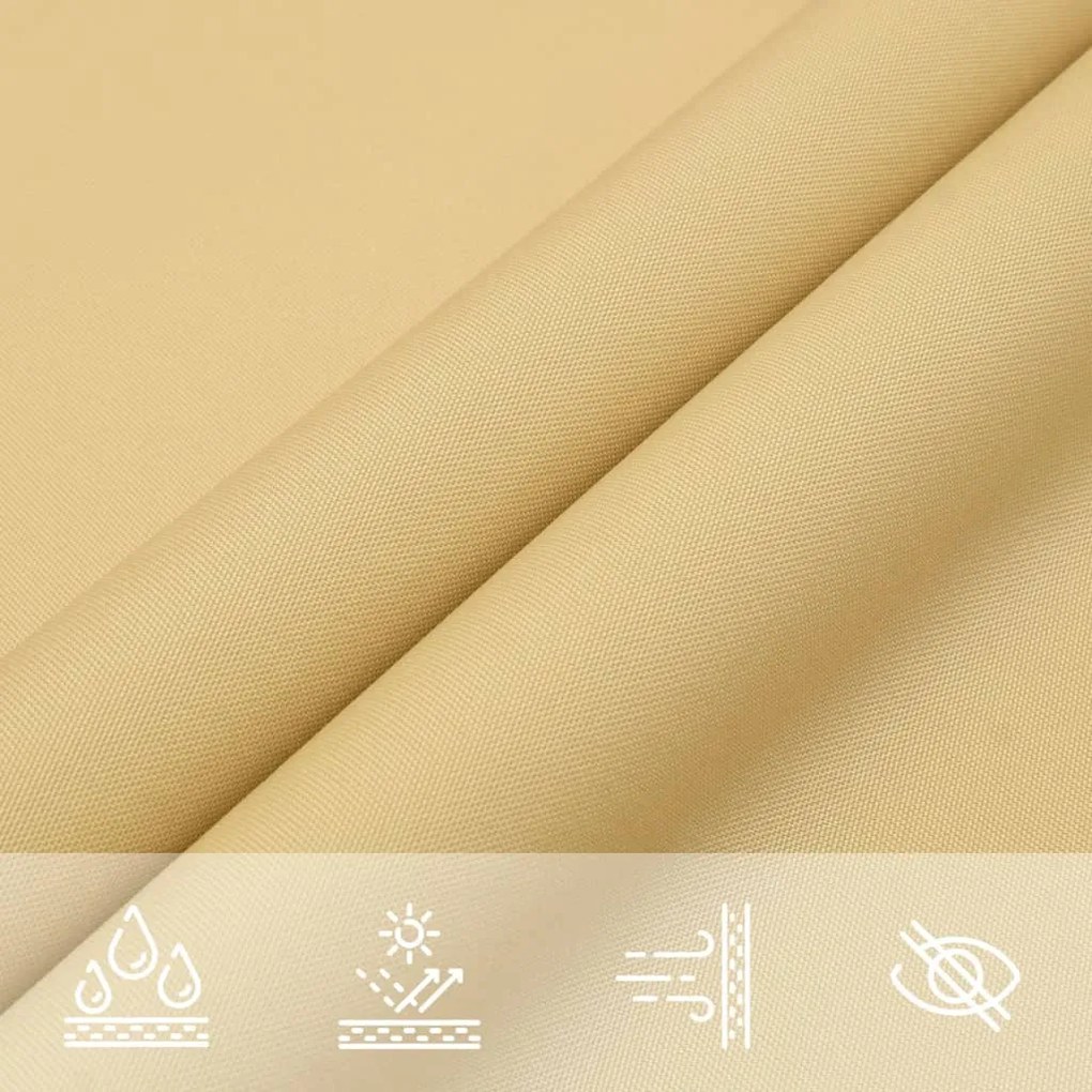 Para-sol estilo vela 3x3 m oxford 100% poliéster cor areia